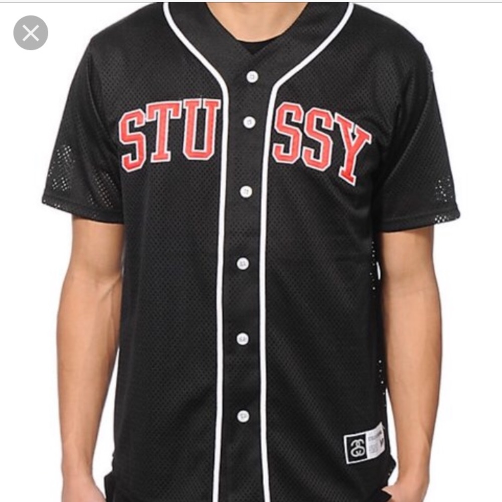 Stussy mesh baseball jersey